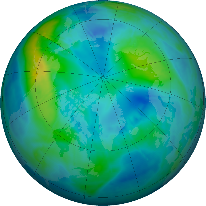 Arctic ozone map for 24 October 2008
